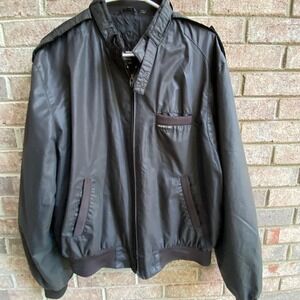 Vintage‎ Member Only Black Jacket 44 Full Zip Cafe Racer Moto Biker Windbreaker